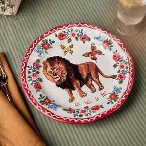 RARE Anthropologie Nathalie Lete Lion Dinner Plate - Brand New